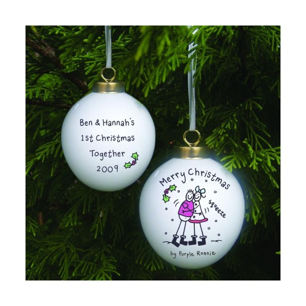  these gorgeous Purple Ronnie Christmas baubles Give them as wedding 
